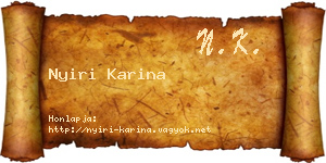 Nyiri Karina névjegykártya